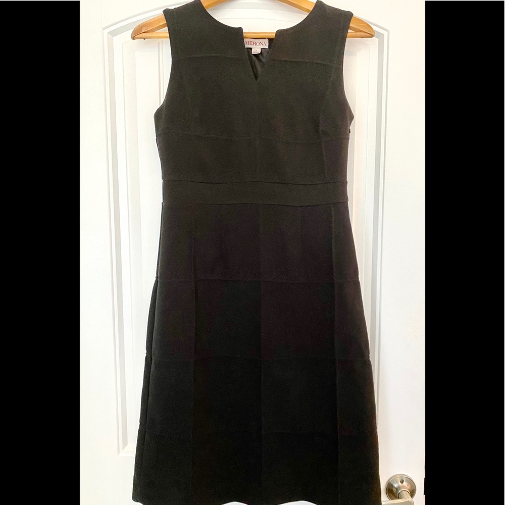 Merona Waffle Knit Lined Little Black Dress Sz 2